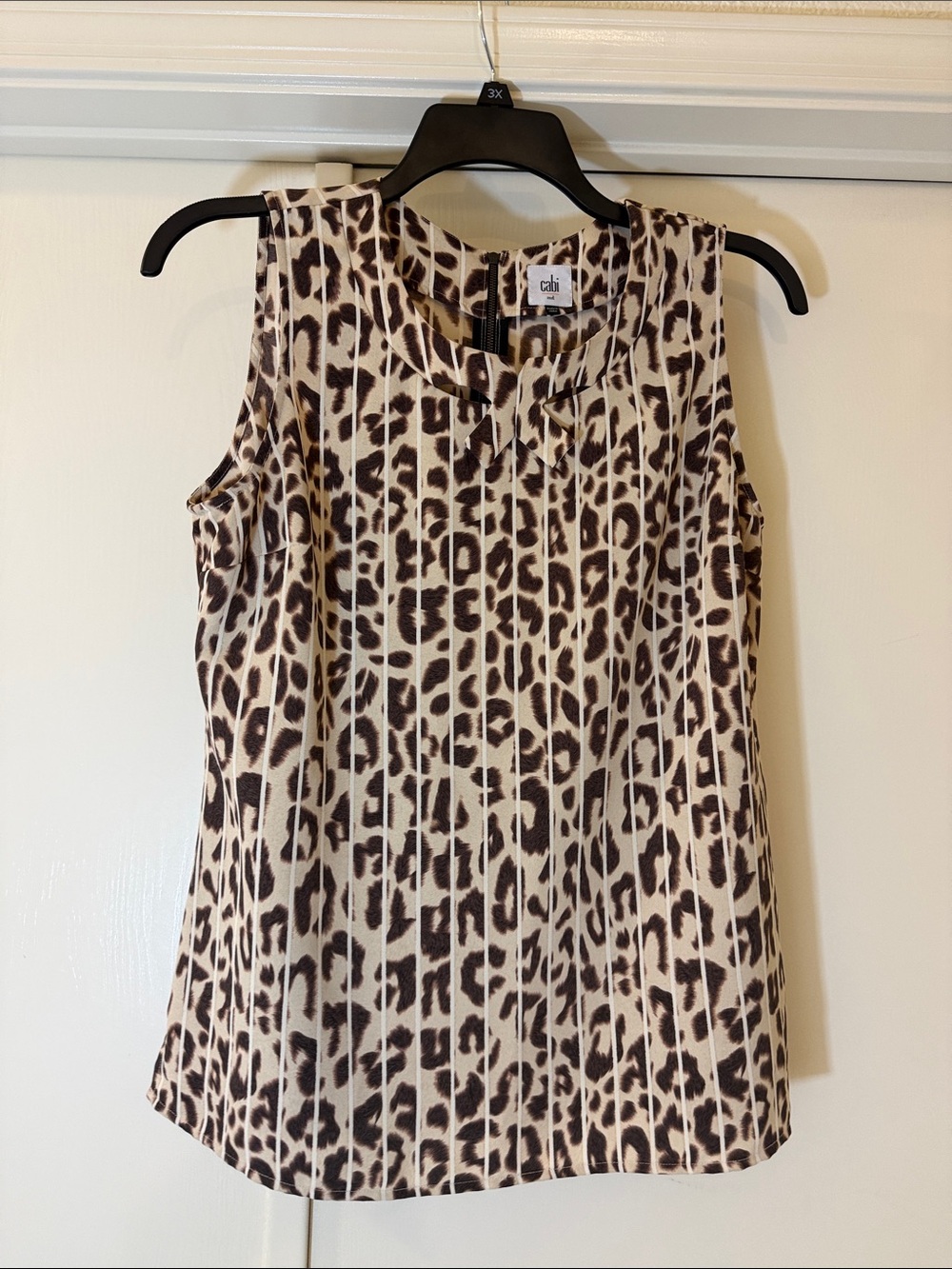 CAbi Leopard Print Sleeveless Top - Beige & Dark Brown